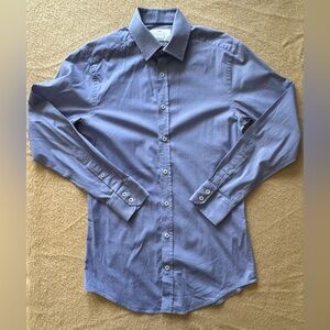 Hawes and Curtis Elegant Men's Blue Print Dress Shirt